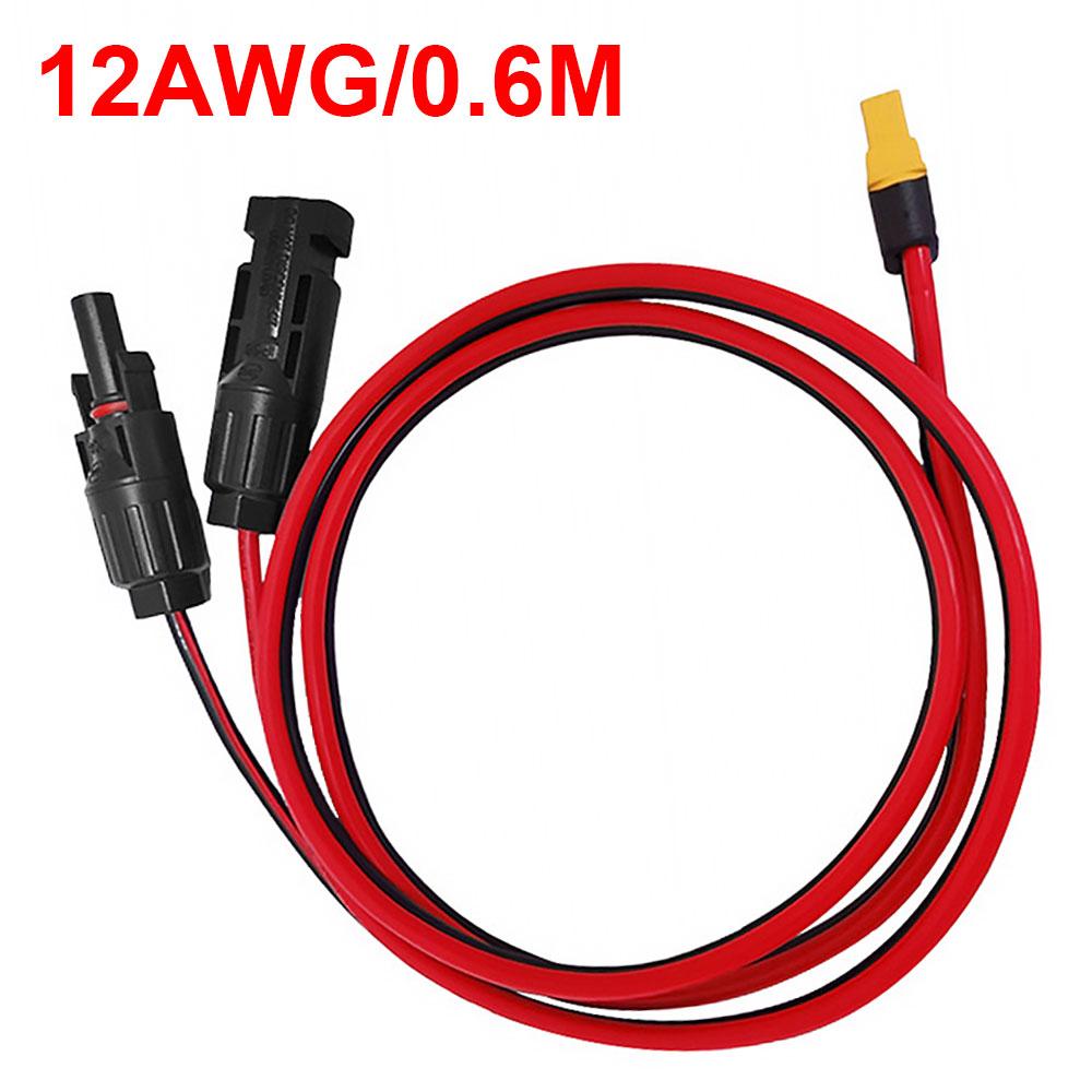 12AWG Solar Connector Adapter XT60 Extension Cable Solar Charging Cable PVC Shell Male To Female Connector For Power Station