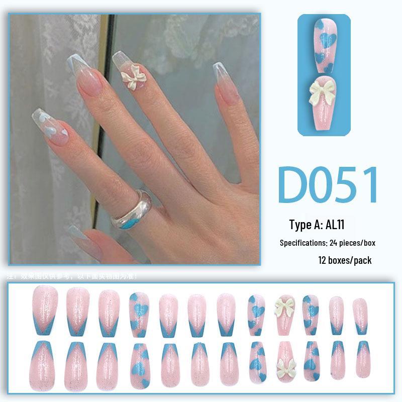 

Transparent Sweet Style Detachable Wearable Nail Stickers for Students