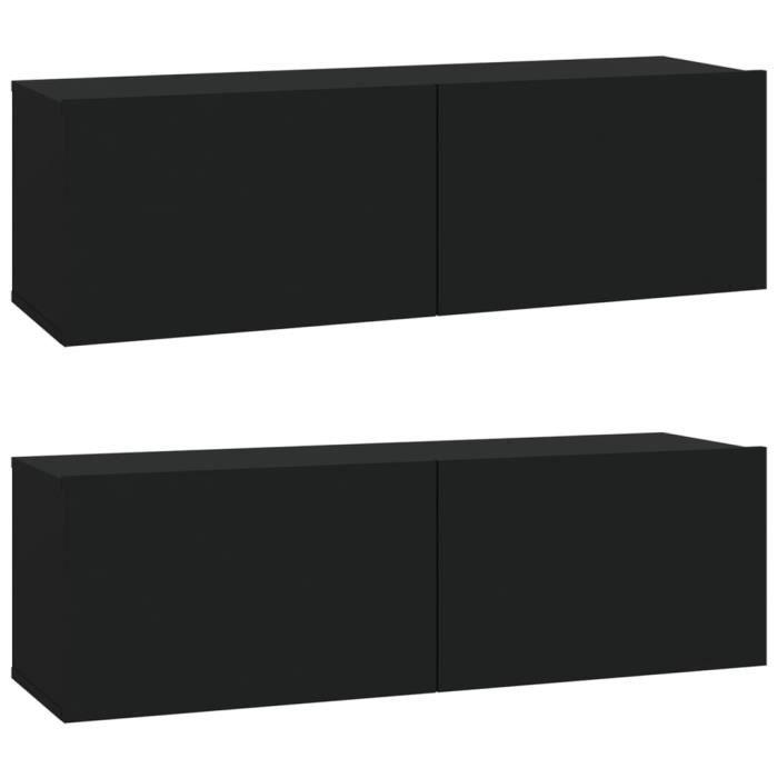 VidaXL TV Furniture Set 4 Pcs Black Engineered Wood 3114535