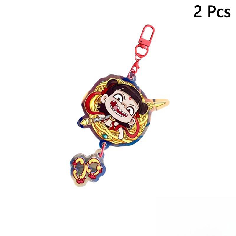 

2/6Pcs Ne Zha Movie Peripheral Acrylic Keychain Pendant Exquisite Bag Hanging Decoration Cartoon Cute Anime Keychain Gifts