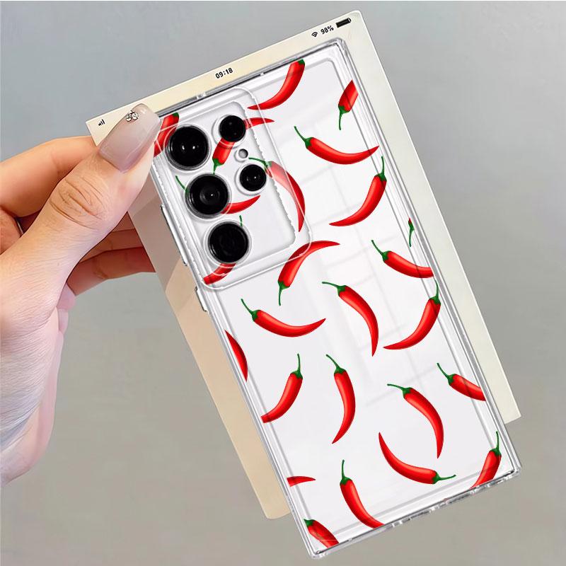 Phone Cover Case for Samsung Galaxy S26 S21 S22 FE S25 Edge S20 Plus S23 Ultra S24 Note 20 Ultra 10 Fruit Chili