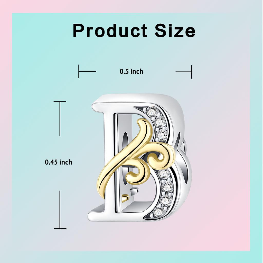 Copper Yellow Love 26 Letters Diy Love Charms Beads Fit 4Mm Hole Diameter Bracelets Fine Birthday Jewelry Gift