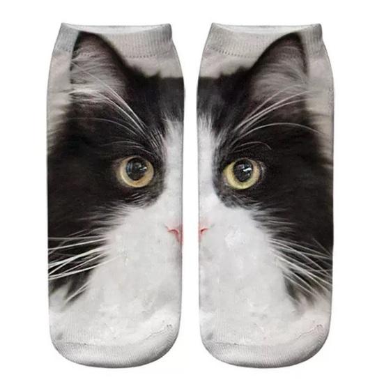 Realistic Cat Face Socks 3D Cat Print Animal Socks Breathable Funny Casual Socks Gag Gifts for Cat Lovers Men Women