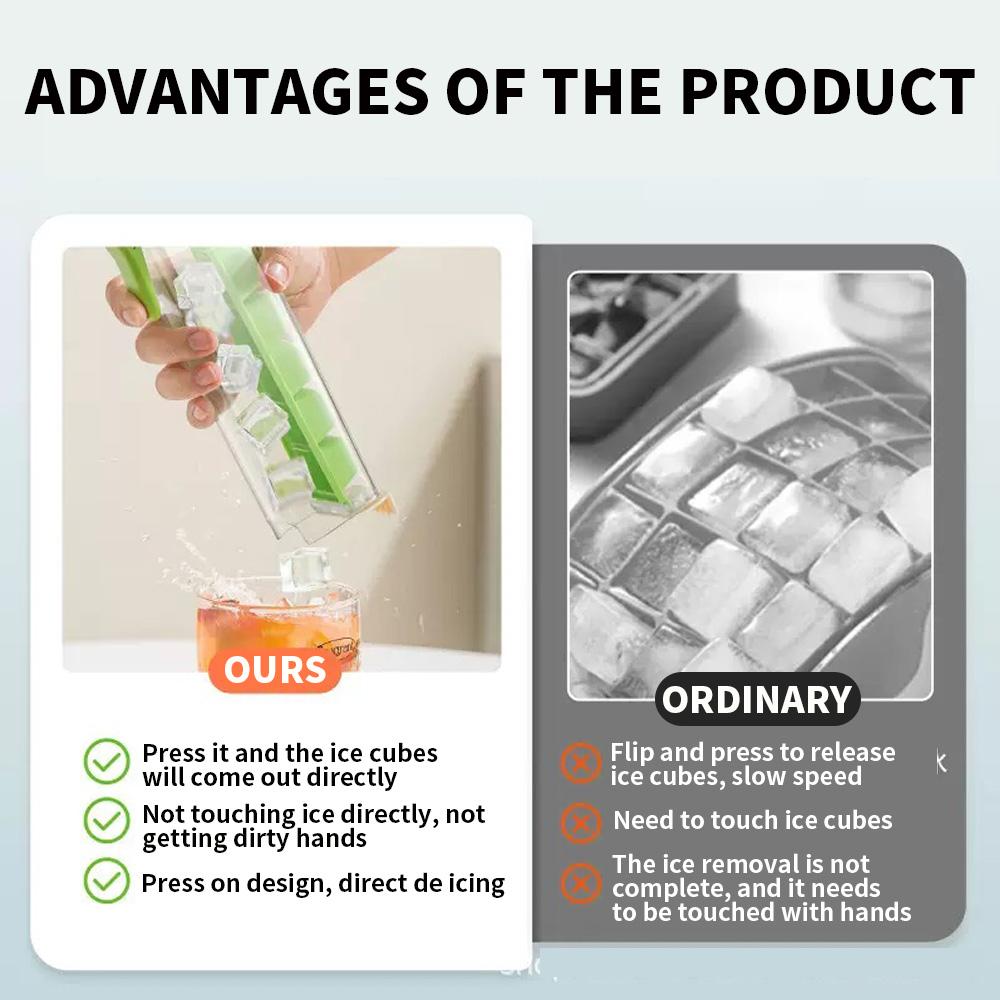 Ice making mold with lid, one click easy release, suitable for cocktails/whiskies, easy to clean, ideal for home bars/parties