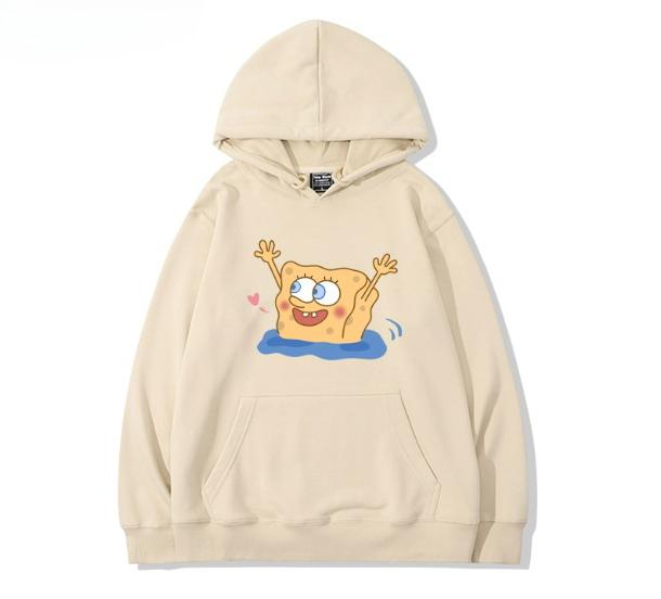 SpongeBob SquarePants Big Stars Surrounding Hoodies Student Couples  Autumn and Winter Loose and Versatile Clothes Trendy
