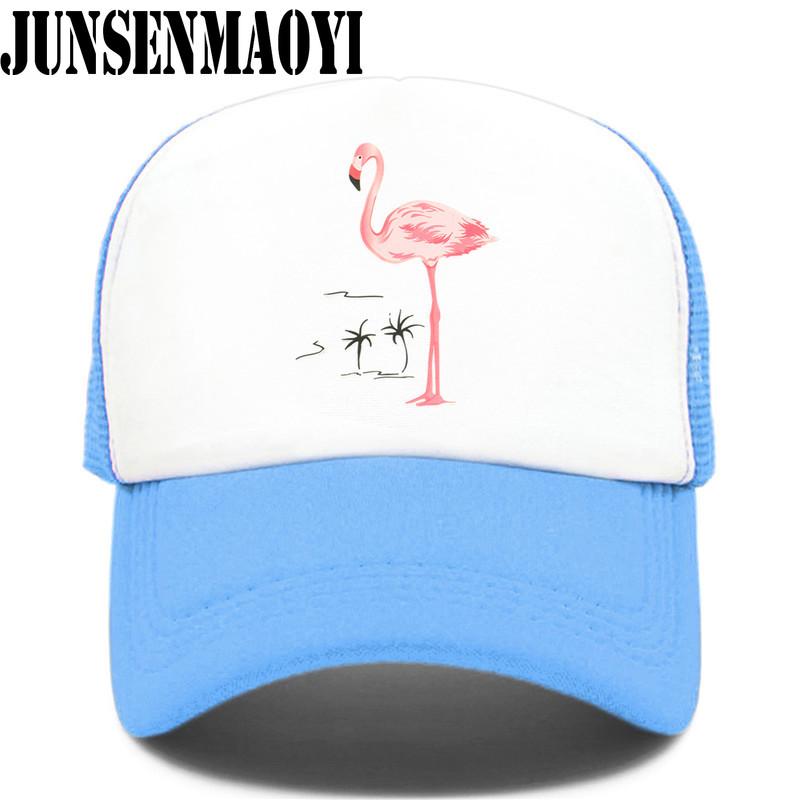 New Flamingo Cap Girls Women Hat Pink Rose Cap Cute Lovely Summer Caps Hat Hip Hop Mesh Baseball Caps Hat for Women Kids Kid