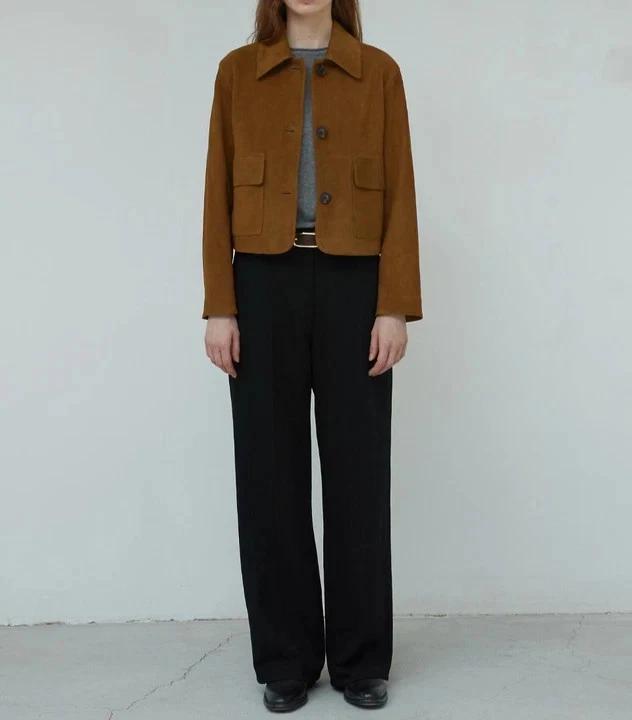 Lambskin Biker Motorcycle Fit Stylish Casual Suede Women's Brown Jacket Handmade