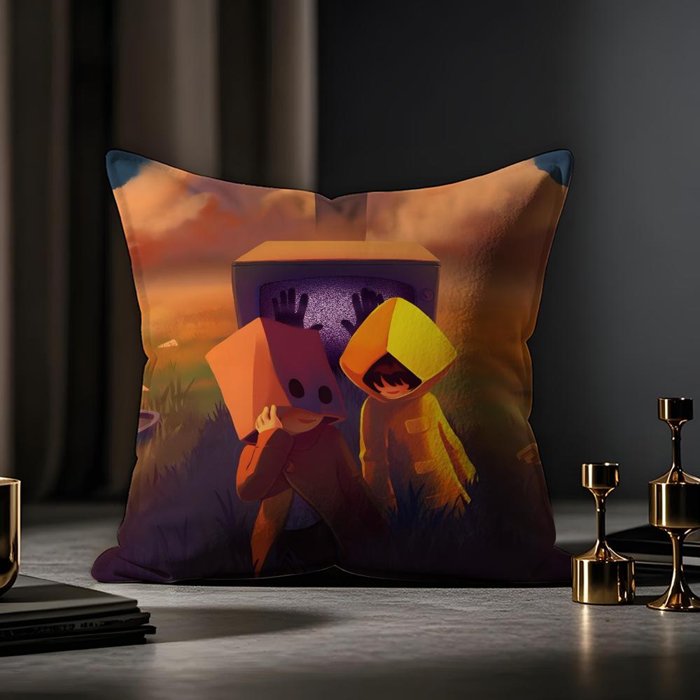 Game Little Nightmares Cushion Cover Anti-dustmite Pillowcase Invisible Zipper Silky Short Plush Sofa Cushion Cover