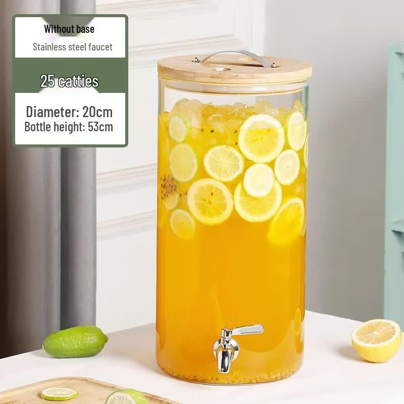 Large Glass Beverage Dispenser with Spigot