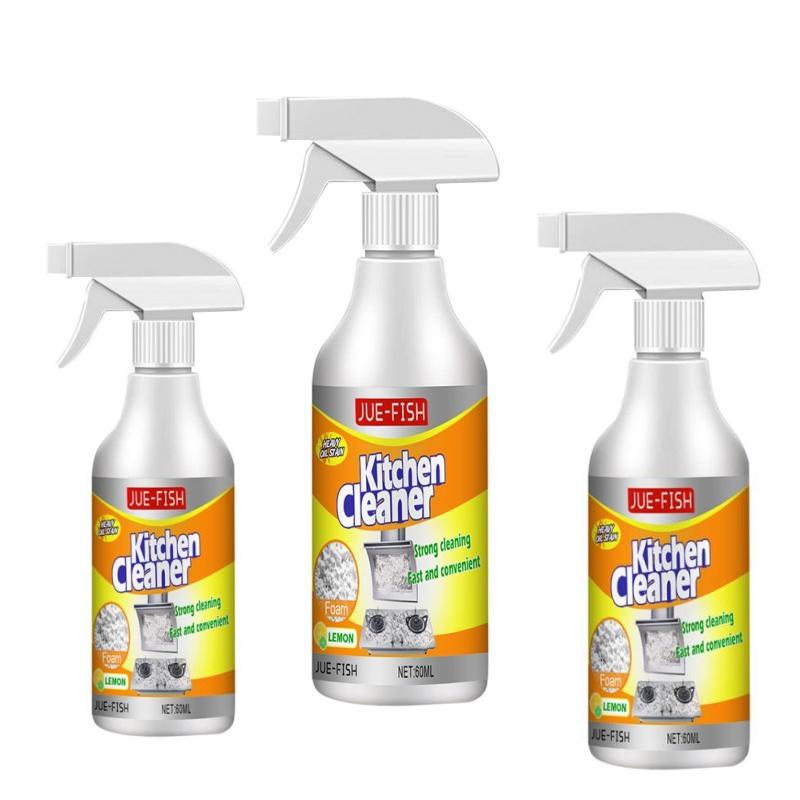 

60 мл Пенный очиститель Очиститель кухонного жира Удалитель пятен Волшебный обезжириватель Спрей Пенный очиститель Кухня Товары для дома 3pcs белый
