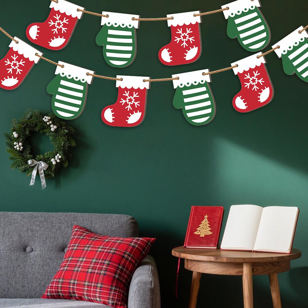 

2D Рождественские украшения Деревянные рождественские флажки для торговых центров, магазинов, коридоров и проходов. Деревянные подвесные флажки для рождественской елки One Size