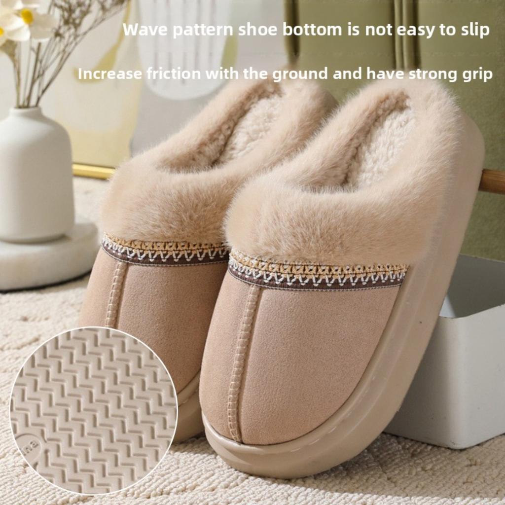 Plush Slippers for Autumn and Winter, Thick Soled Outdoor Cotton Slippers for Warmth At Home, Thickened Plush Thick Soled for Warmth