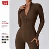 Guangzhou Zechuang Clothing Co., Ltd. Fashion Zipper Nude Feel Long Sleeves Yoga Jumpsuit High-Intensity Fitness