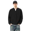 Men's American Two-Piece Style Long-Sleeve V-Neck Hoodie, Retro Casual Loose Fit, Autumn 2025 Trend