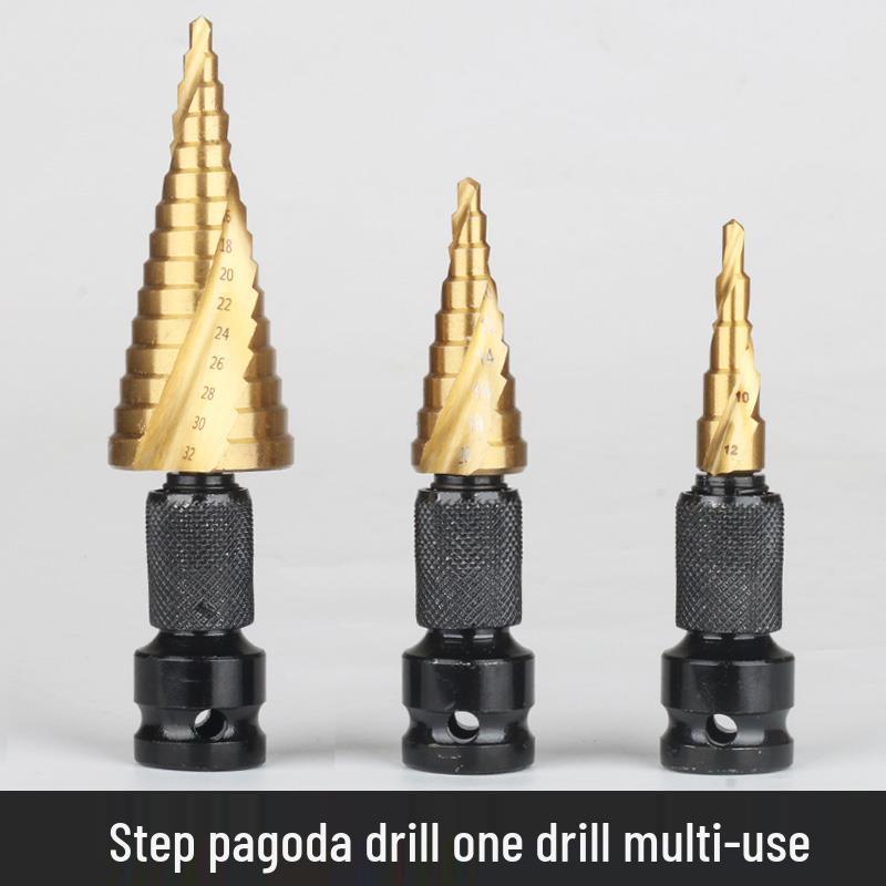Multifunctional Tapered Steel Pagoda Drill Bit Set for Hard Metal and Stainless Steel