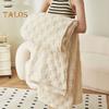 Flannel Blanket Thickened Double-sided Plush 3D Checkered Texture Solid Color Office Nap Home Bed Sofa Travel Cozy Warm Winter Blanket