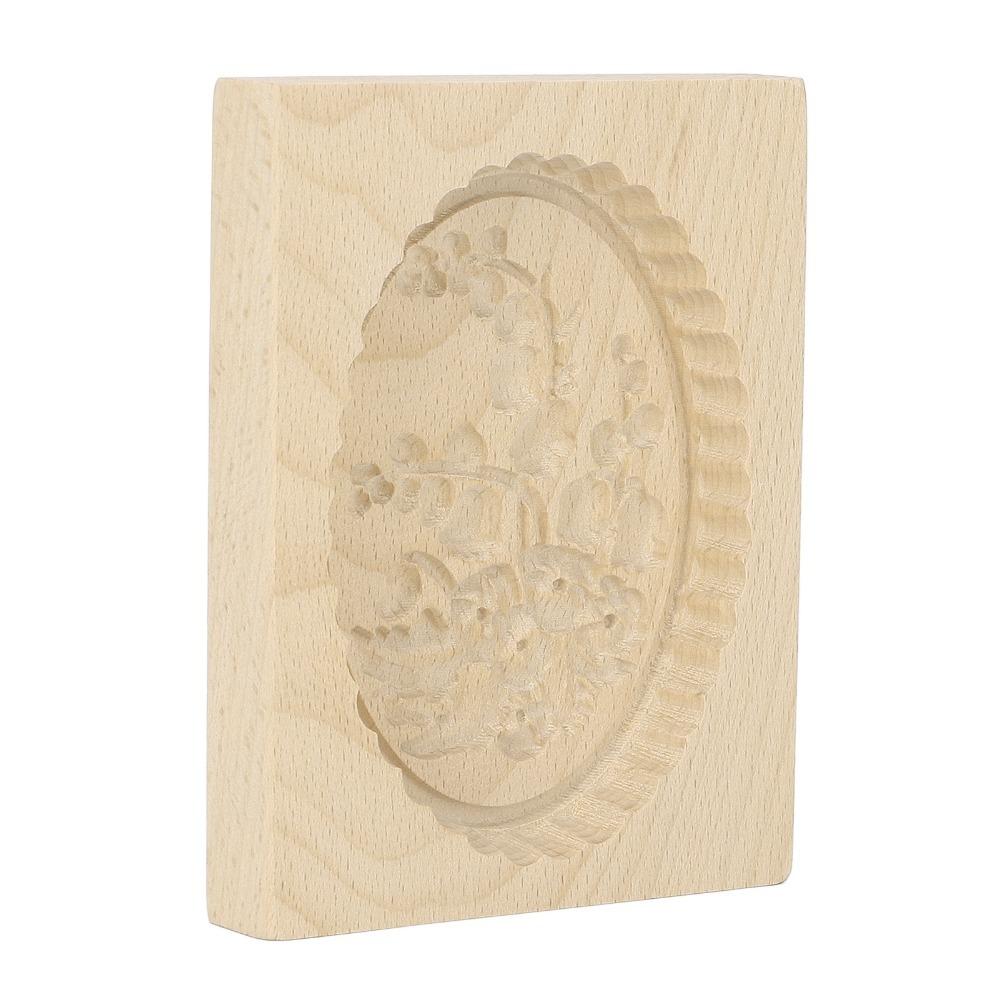 Natural Beech Wood Wooden Cookie Mold Fruit Tree Roses Heart Rose Bunny Flower Biscuit Mould Smooth Surface Rounded Edges