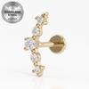 Euro Cross 316L Stainless Steel Heart-Shaped Zircon Threaded Ear and Lip Stud.
