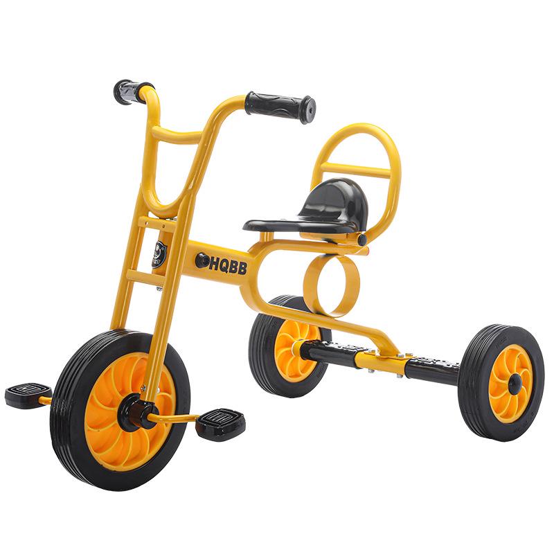

Детский трехколесный велосипед с защитой от опрокидывания, с педалями и ручкой для толкания - игрушка для раннего развития на открытом воздухе для детского сада жёлтый