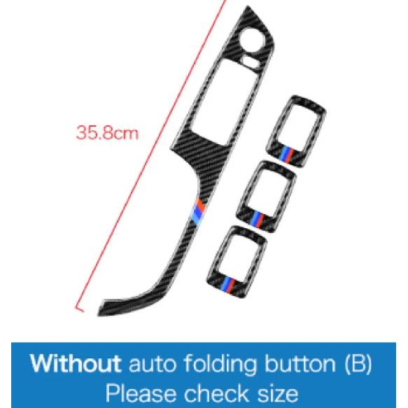 For BMW 3 Series E90 LHD 2005-2012 - Interior Power Window Switch Trim, Real Carbon Fiber Easy Tall Decor