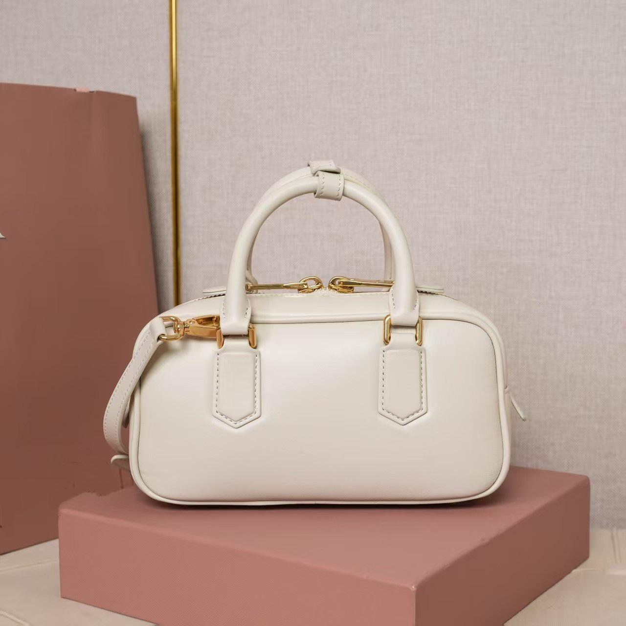 Large Capacity Bowling Hobo Bag - Women s Crossbody Shoulder Handbag White