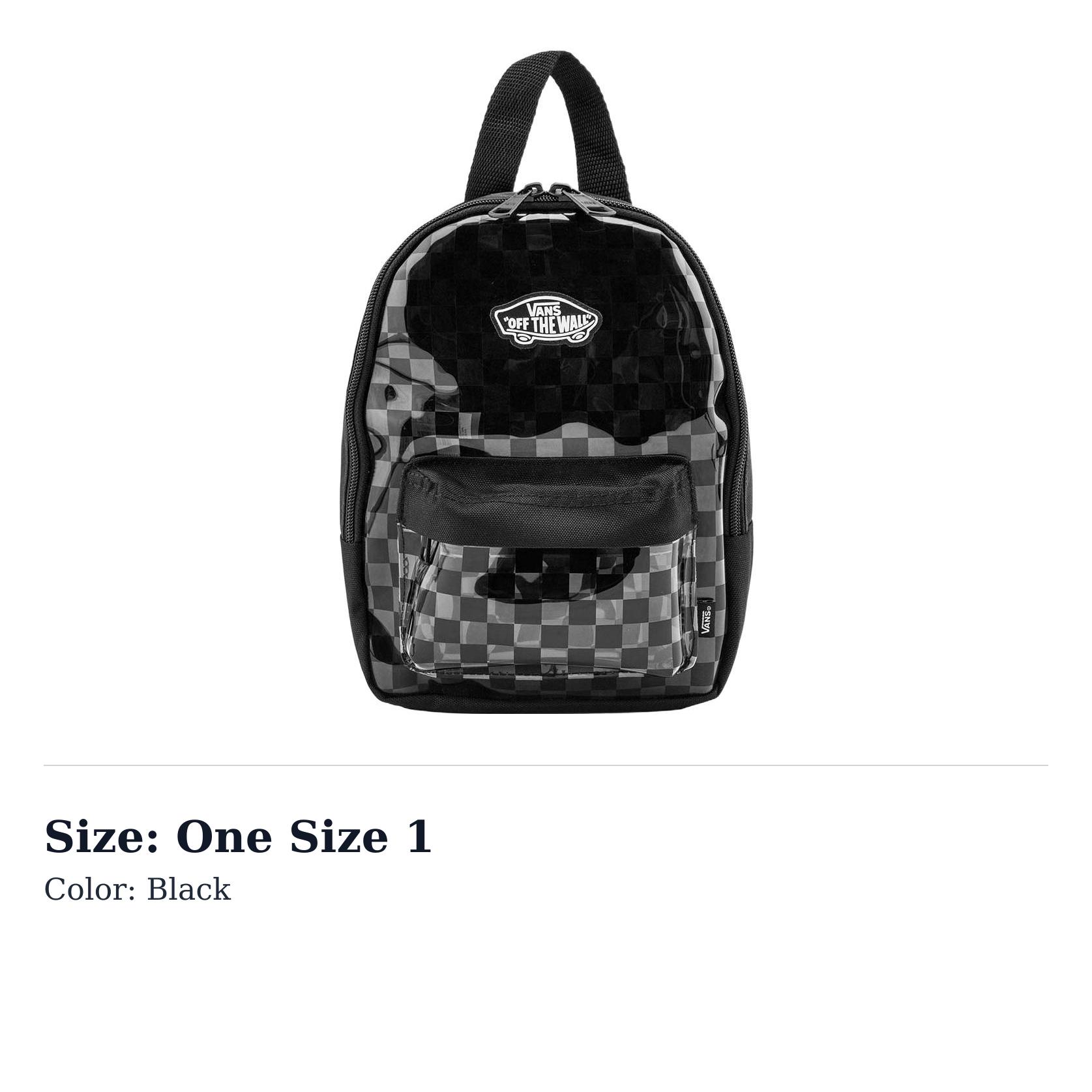 Vans Polyester Backpack Regular Womens Black VN0A5LHHBLK One Size 1