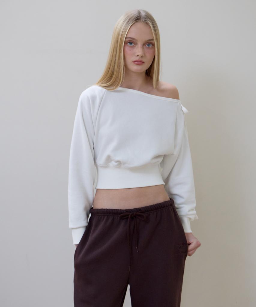 Rosefranz Wide Off-Shoulder Sweatshirt [Ivory]