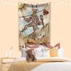 Psychedelic Tarot Tapestry Vintage Illustration Printed Boho Room Decors Aesthetic Wall Hanging Background Sofa Blanket
