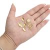 Patterned Copper Leaf Pendant Curved Design Charm for DIY Jewelry Craft