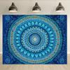 Blue Mandala Tapestry Polyester Bohemian Wall Hanging Spiritual Decor Multi-Size 180x320cm71x126in