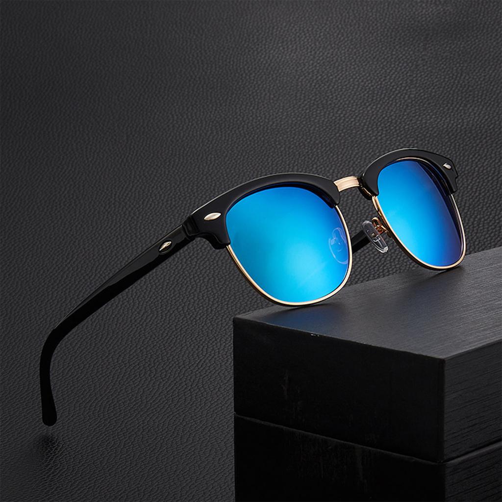 2pcs Polarized Sunglasses UV400 Protection Metal Black Frame PC Lens Fashion Vintage Polarized Sunglasses