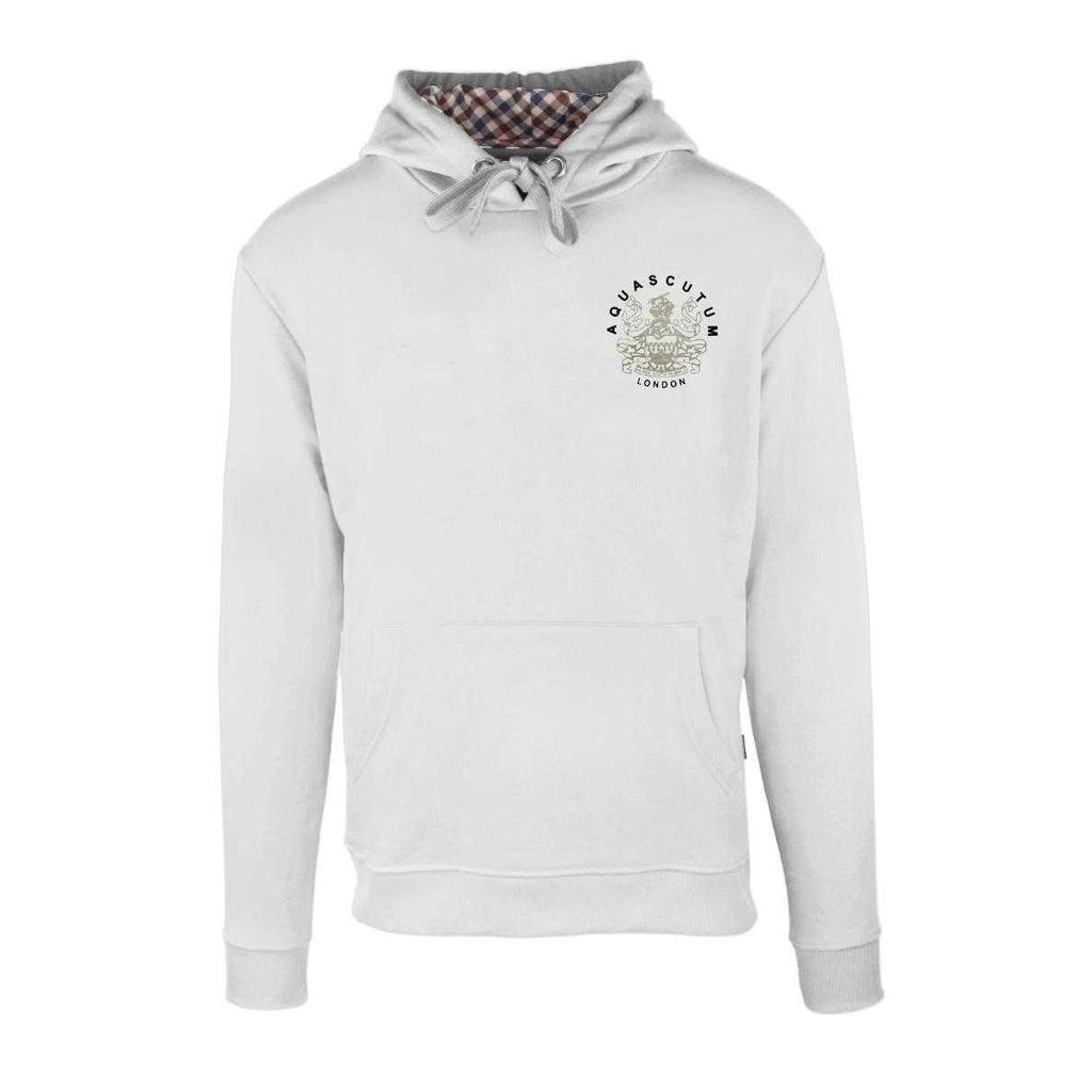 Aquascutum Mens Aldis Emblem Logo Hoodie