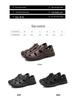 Men's Outdoor Genuine Leather Sandals: Breathable, Hollow, Casual Beach Shoes, Large Sizes Available.