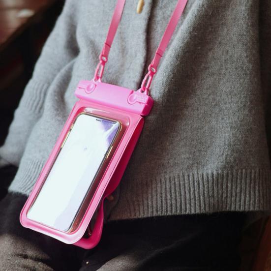 Waterproof Cell Phone Pouch Clear Underwater Phone Holder Protector Universal Mobile Phone Dry Bag with Neck Lanyard for Beach Swimming Pool