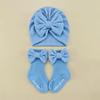 Baby Bow Headband & Socks Set - Newborn Hat & Accessory Bundle