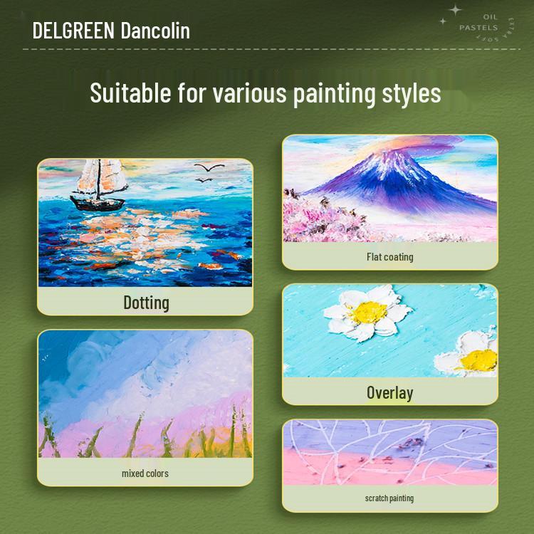 Dan Ke Lin Third Gen Super Soft 36-Color Oil Pastel Set - Advanced Gray White Oil-Based Crayons