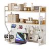 Multifunctional Student Desk Organizer: Multi-Layer Bookshelf & Pegboard