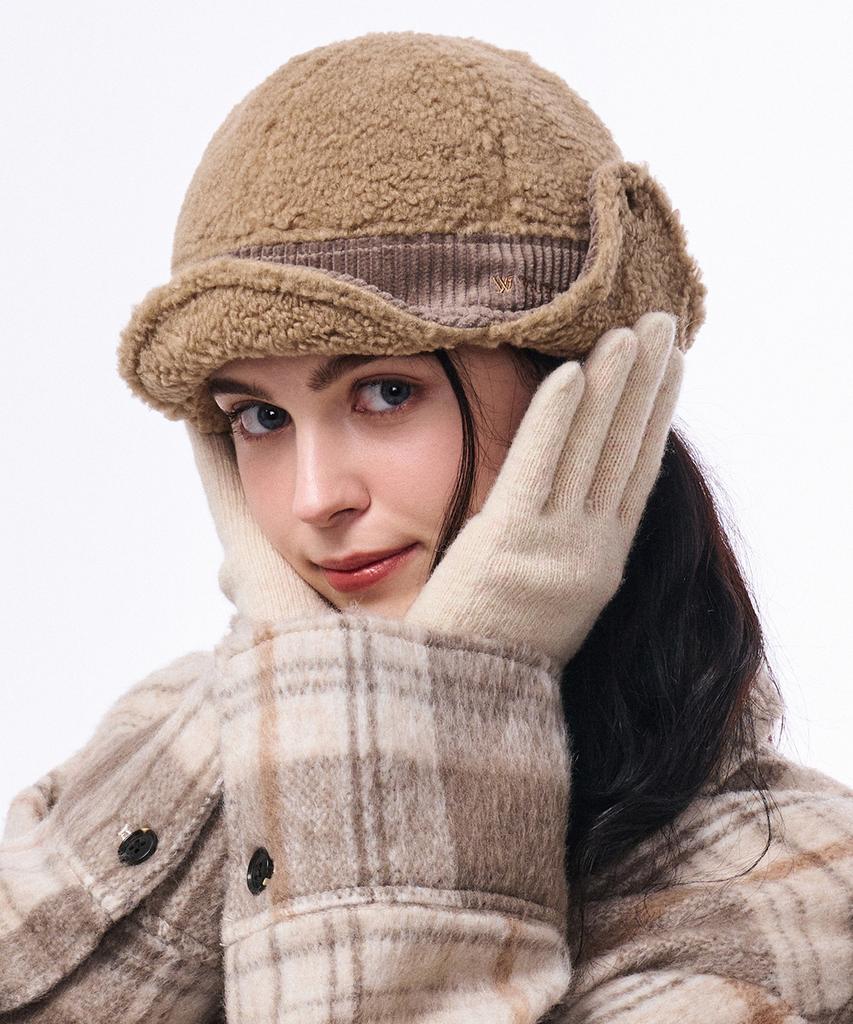 Hwaiteusaenjeu Corduroy Short Fleece Earmuff Cap Harcot (6 Colors)