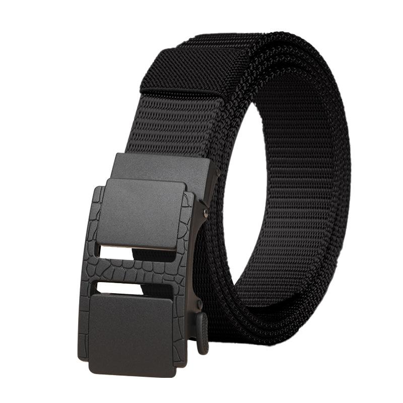 Men's Belt New Automatic Buckle Durable Nylon Tactical Braided Belt Middle Aged and Young Outdoor Trouser Belt Belt Men