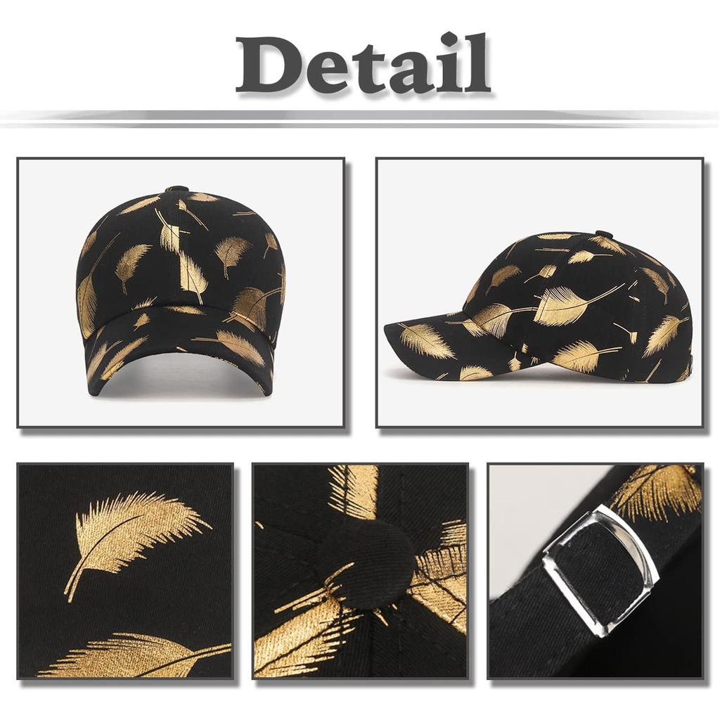 Cap with Feather CA699 [White Fang] Pattern, Sports, Running, Outdoor, Women, Men, (white)