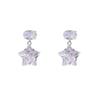 Sweet Temperament Pentagram Zircon Stud Earrings Women's Simple Fashion Exquisite Small Ear Clips No Ear Holes Mosquito Coil Disc Earrings