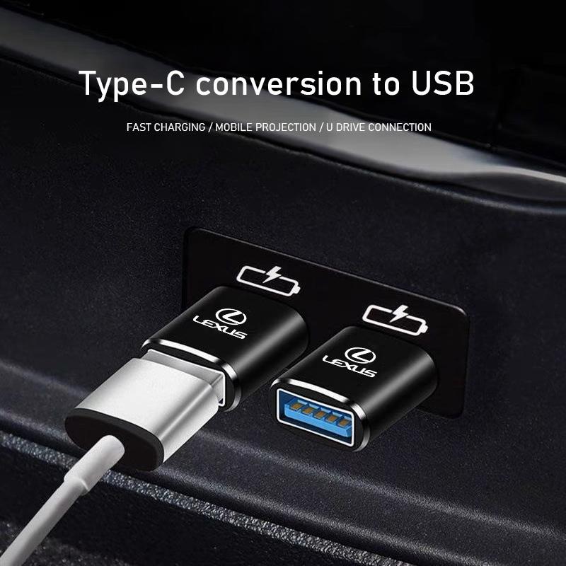 Adaptateur OTG Convertisseur Connecteur USB vers Type-C Pour Lexus F SPORT ES RX NX LS UX LM LX GX LC RZ IS CT GS RC HS SC TX LBX IS300 RX35