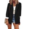 Women's Casual Lapel Open Front Cardigan Long Sleeve Work  Suit Jacket Coat
