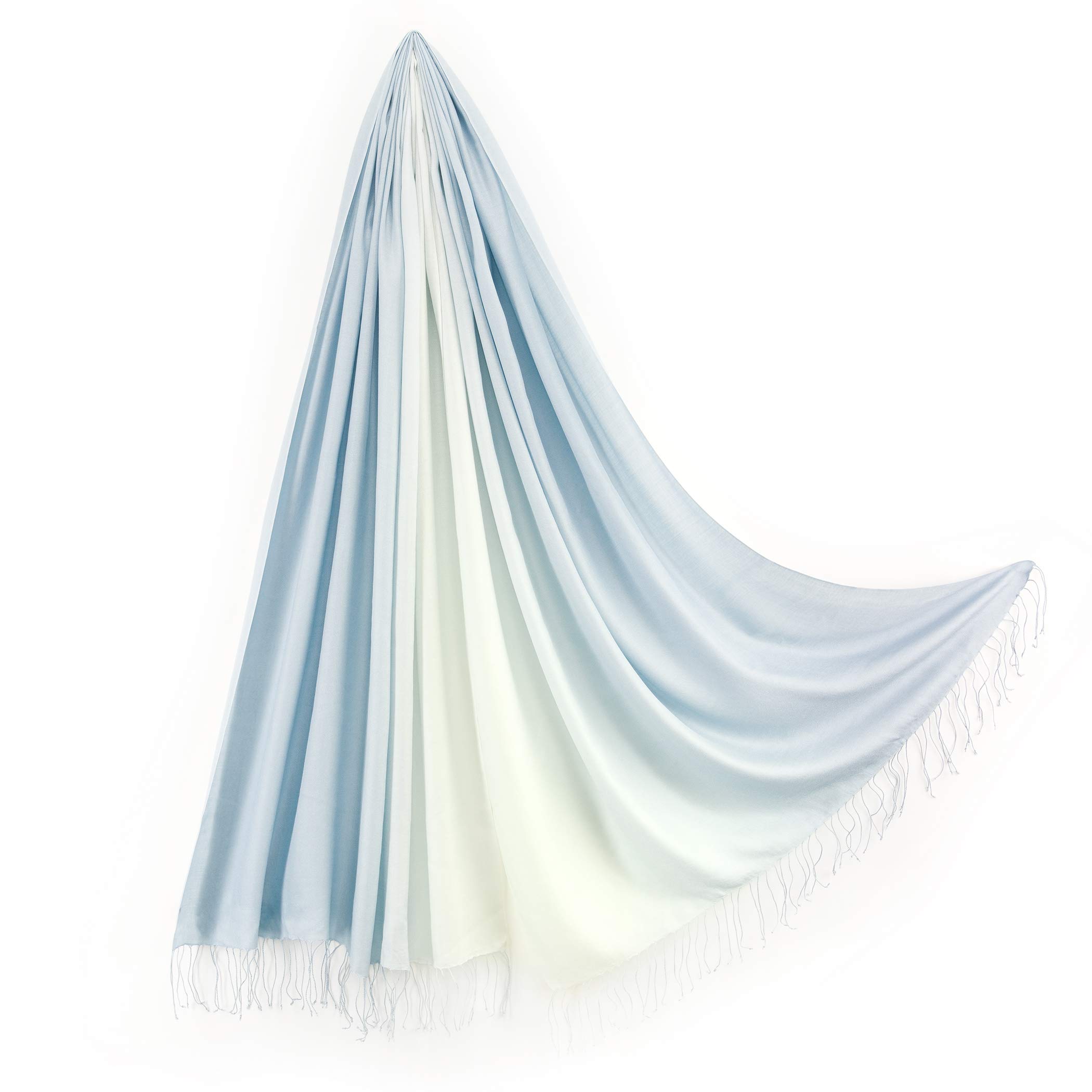 

Silk Large Gradient Stole 70x200cm Pale Blue Gift Box Included [Pashmina Collection] 100%