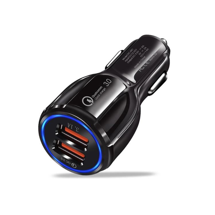 QC 3.0 Dual-USB 6A Schnelles Autoladegerät / Schnelles Laden für Mobiltelefone und Tablets