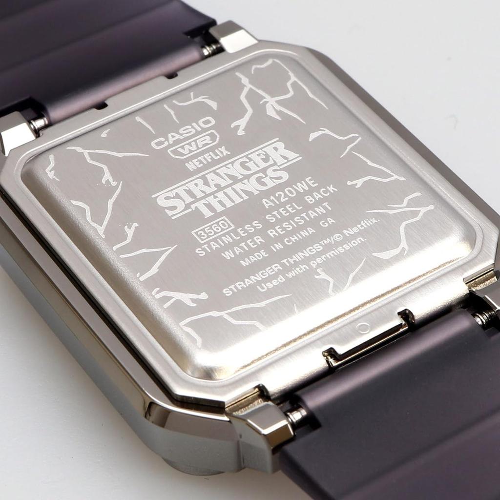CASIO Digital Watch Stranger Things Collaboration Model A120WEST-1A Unisex Skeleton Grey
