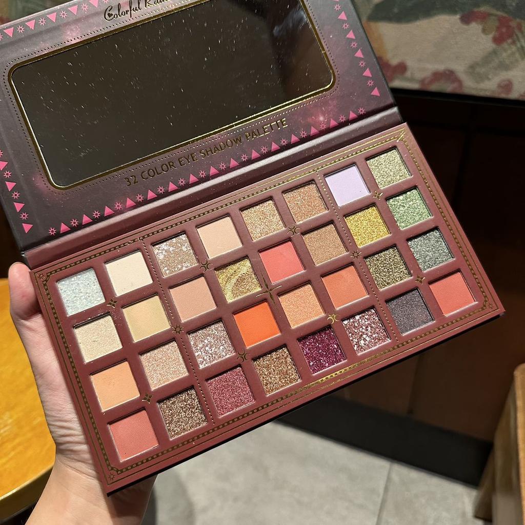 Ретро-трояндовий олійний малюнок, 32-кольорова палітра тіней для повік, перламутрові, матові, водостійкі