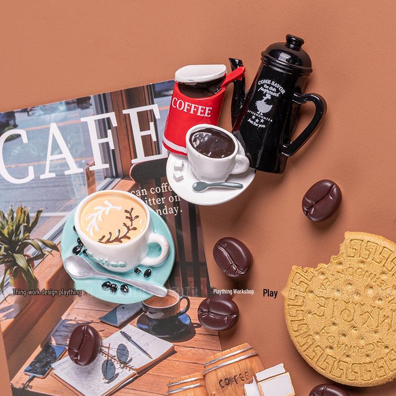 Nordic 3D Korean Food Play Fridge Magnet - Creative Coffee Series