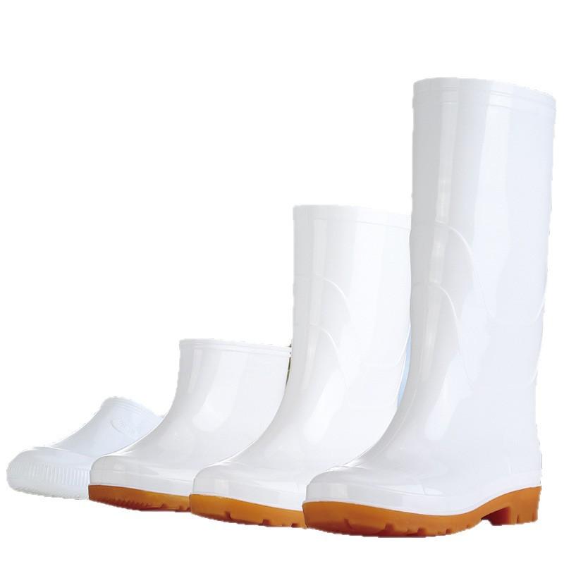 Low-top light-mouth white rubber shoes rain shoes short army water boots non-slip labor insurance men's and women's shoes food factory workshop shoes