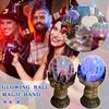 Glowing Deluxe Cellular Crystal Ball Luminous Witch Skull Hand Witch Glowing Plasma Light Spooky Serve Electrostatic Ball D P7X0